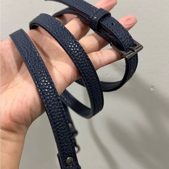 Navy Handmade Real Curly Shearling  Removable Strap Bag/Shoulder Bag/Crossbody - Picture 17 of 17